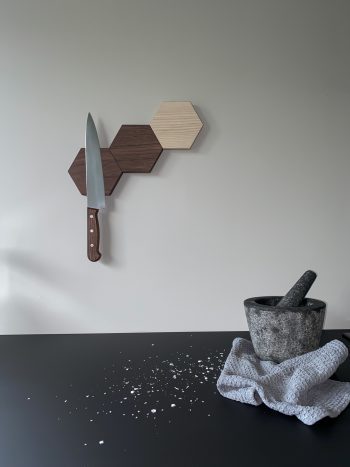 HEXA knivförvaring Valnöt, vit ask kniv